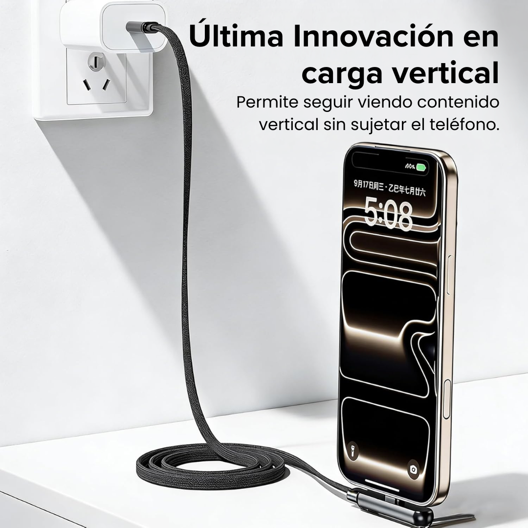 Cable iPhone cargador plano de carga ultrarrápida