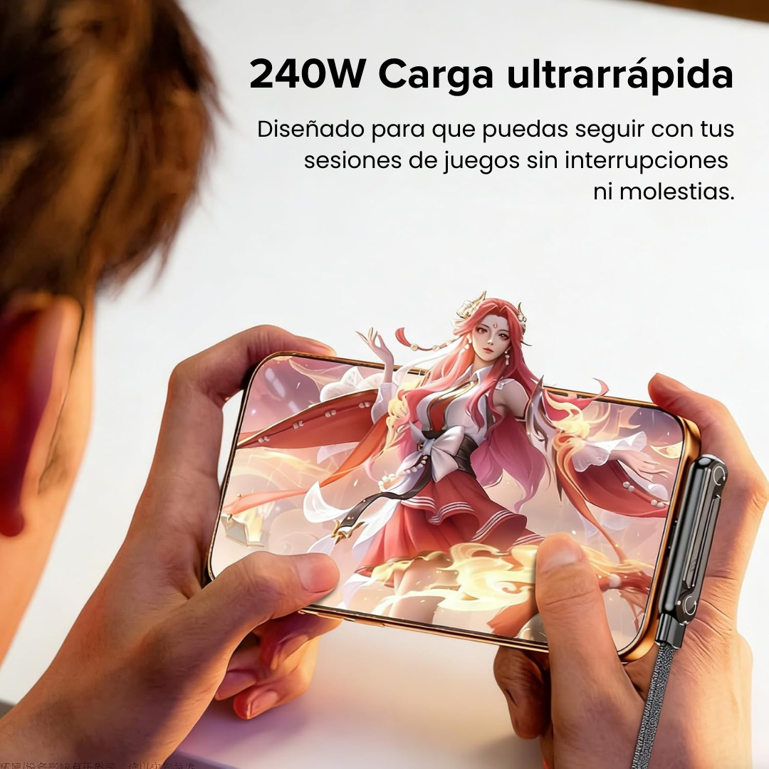 Cable iPhone cargador plano de carga ultrarrápida