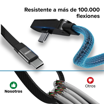 Cable iPhone cargador plano de carga ultrarrápida